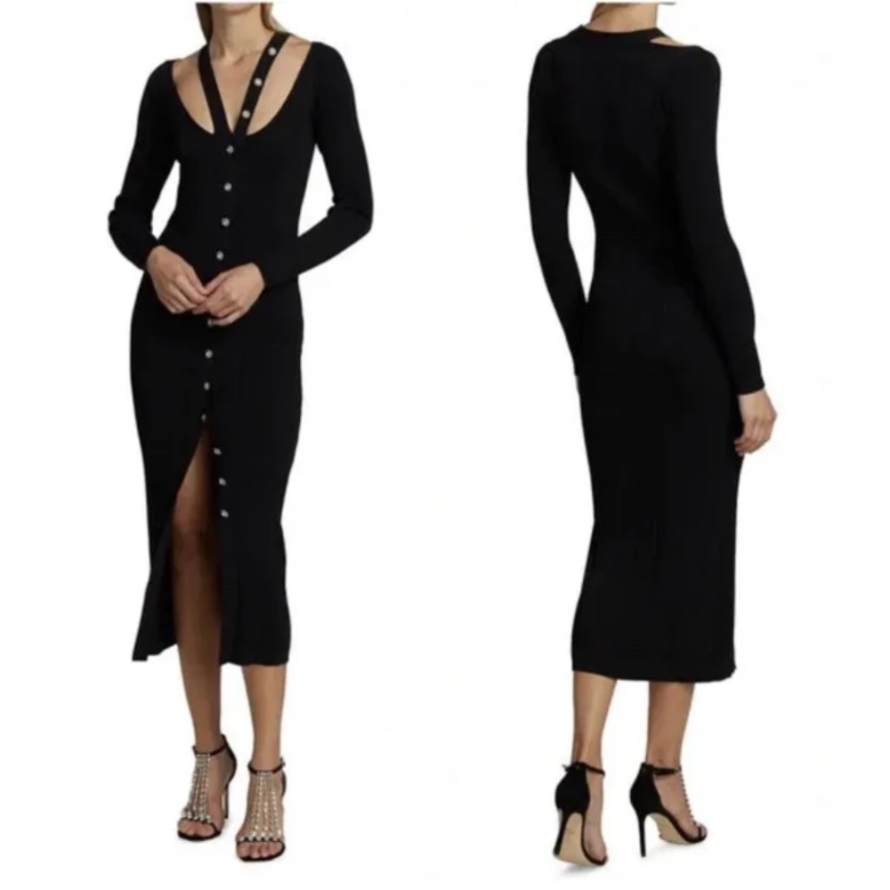 Cinq A Sept Aaliyah Crystal Button Long cardigan Dress